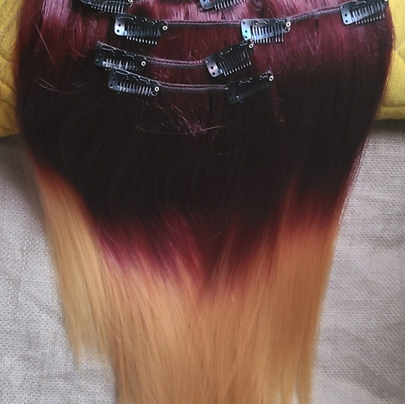 6 pc Ombre 12 inch Clip in Hair Extensions ποΈ Ready to Ship - Picture 3 of 8